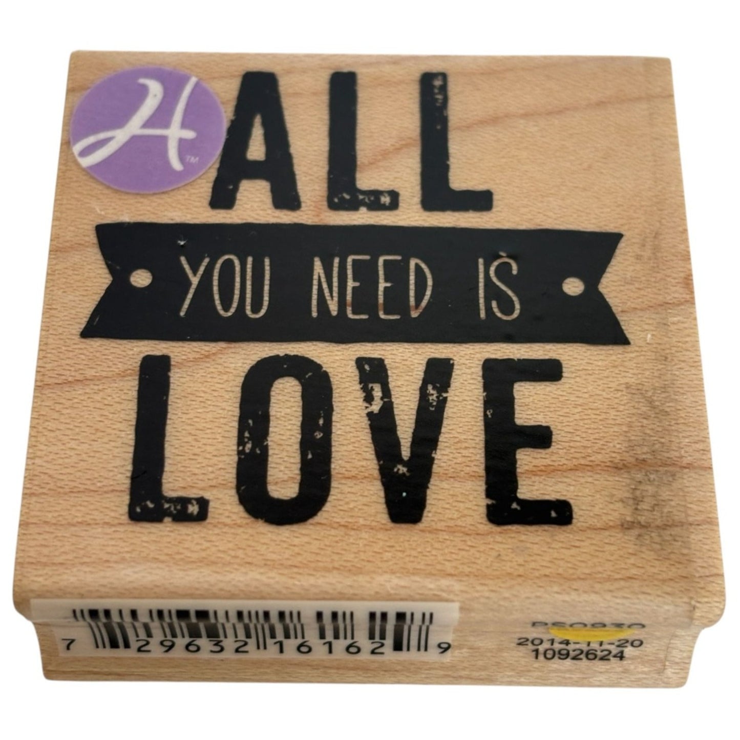 Hampton Art Rubber Stamp All You Need Is Love Sentiment Card Making Word Inspire