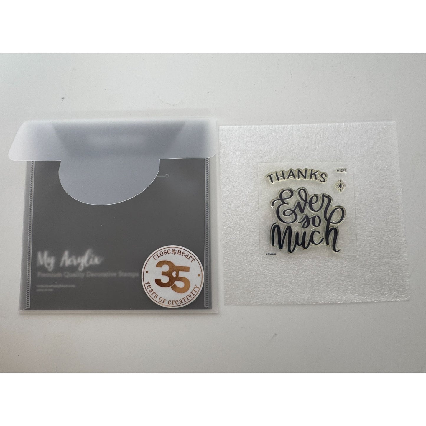CTMH My Acrylix Acrylic Stamp Set A1241 Thanks Ever So Much Thank You Words Art