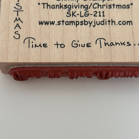 Judith Rubber Stamp Skinny Stamper Happy Thanksgiving Merry Christmas Words