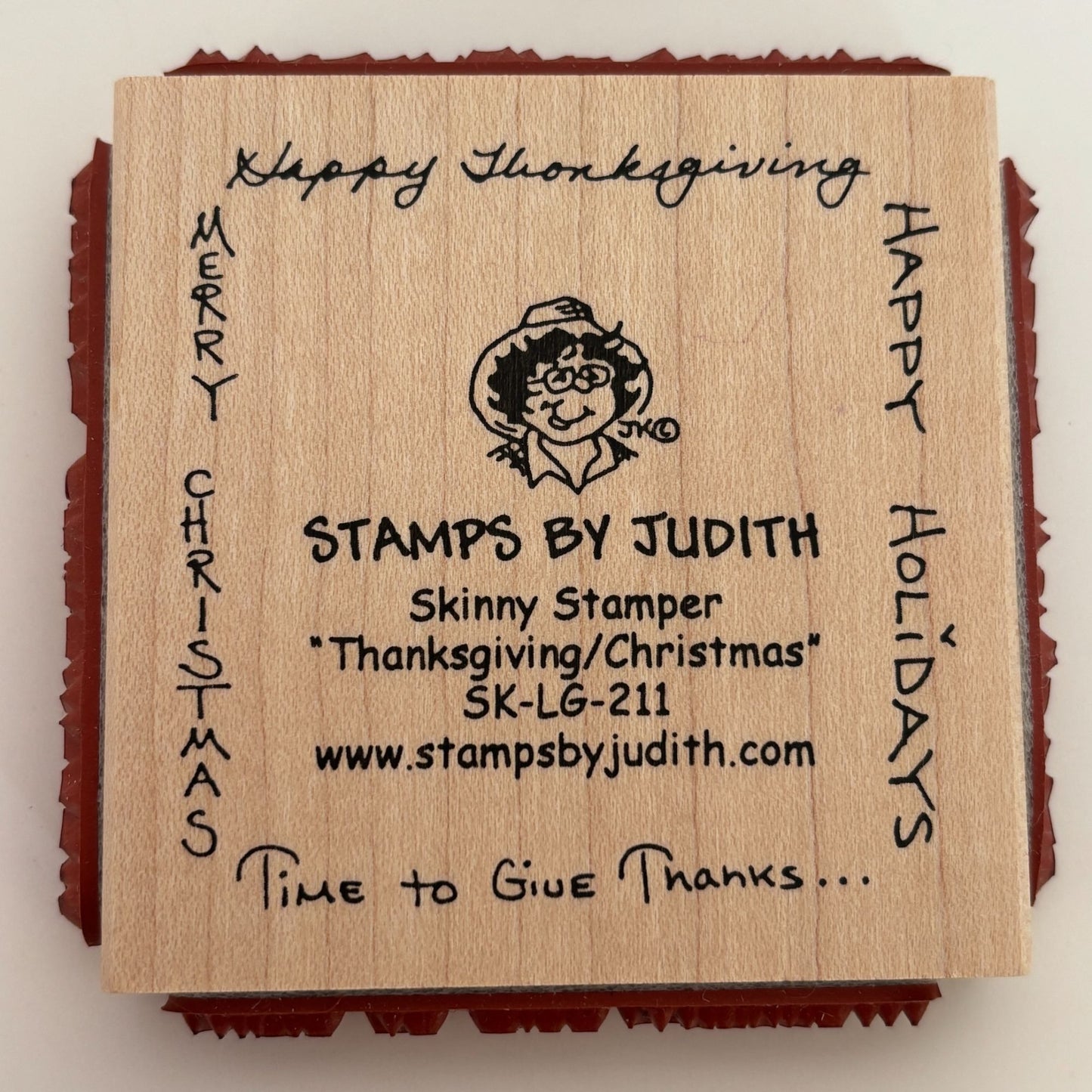 Judith Rubber Stamp Skinny Stamper Happy Thanksgiving Merry Christmas Words