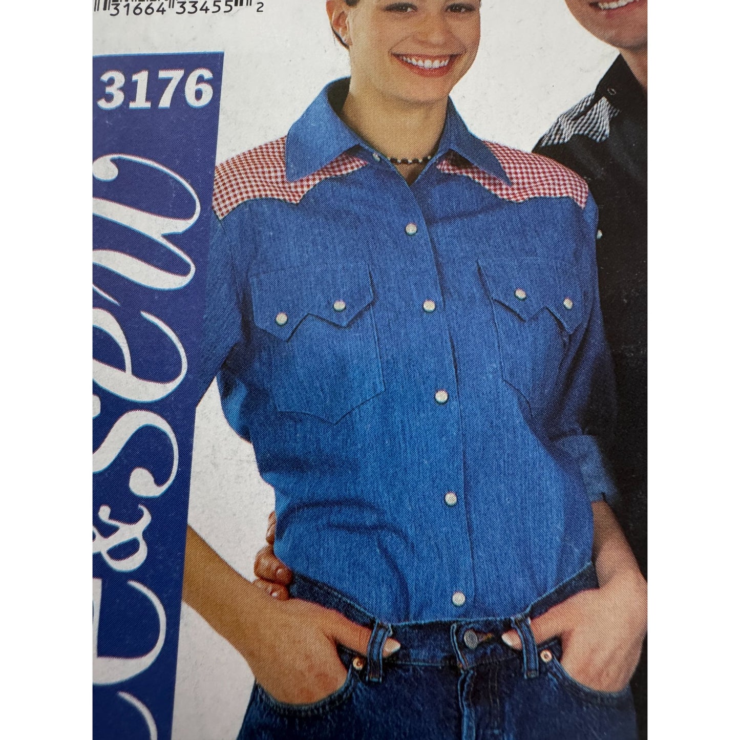 Butterick Sewing Pattern 3176 Western Shirts XS-XL Unisex Easy UC Country Cowboy