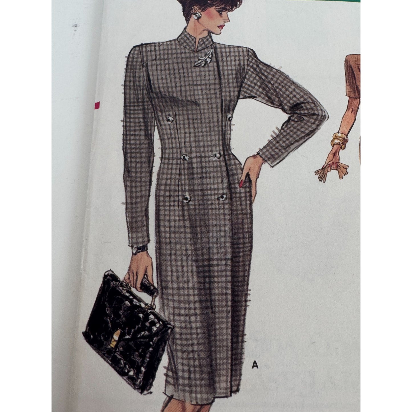 Vogue Sewing Pattern 7061 Double Breasted Dress Work Vintage 1980s 12-16 Uncut