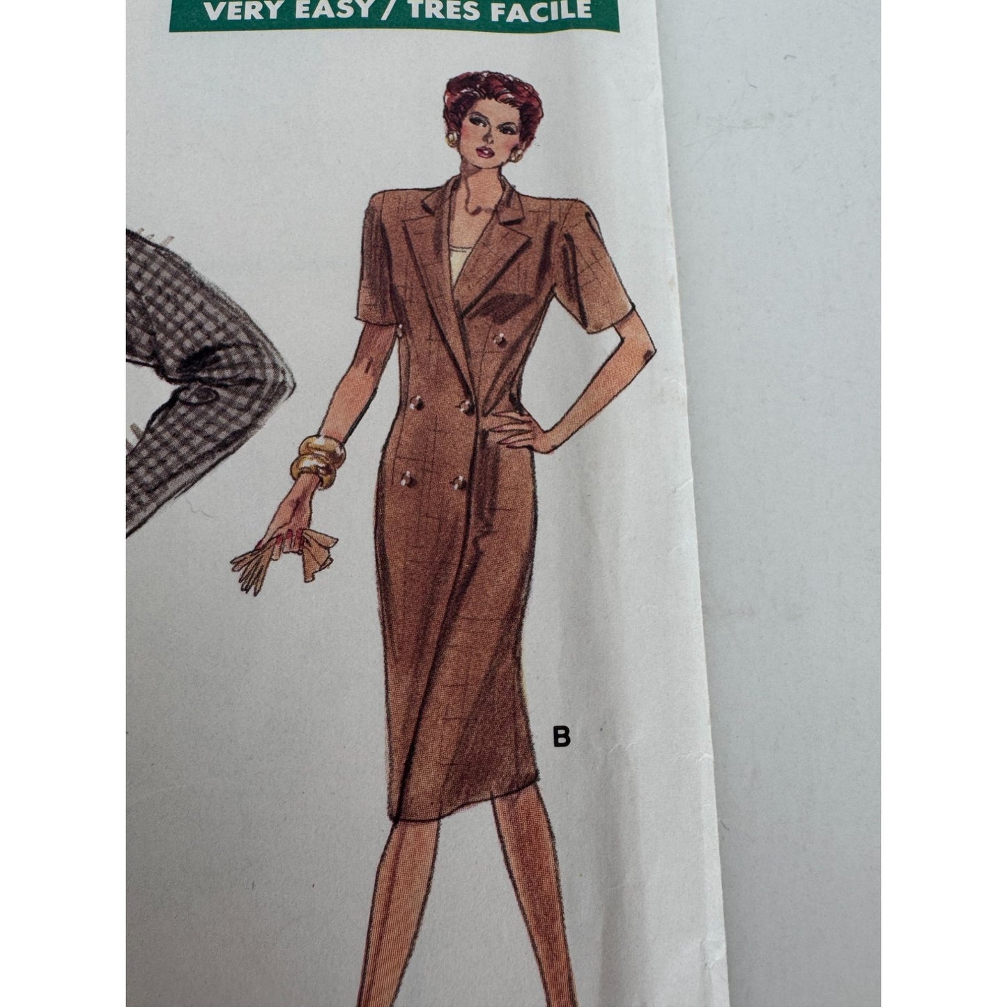 Vogue Sewing Pattern 7061 Double Breasted Dress Work Vintage 1980s 12-16 Uncut