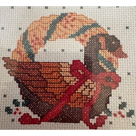 Hallmark Counted Cross Stitch Kit Christmas Goose Holidays Craft Pattern Vintage