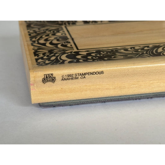 Stampendous Rubber Stamp Marbled Frame Rectangle Card Making Craft Scrapbooking