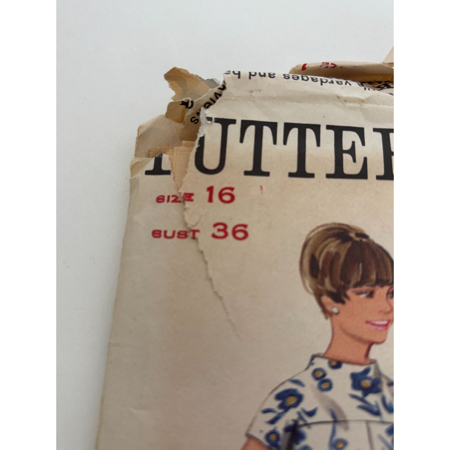 Butterick Sewing Pattern 4555 Misses Dress Vintage 1960s Size 16 Bust 36 Uncut