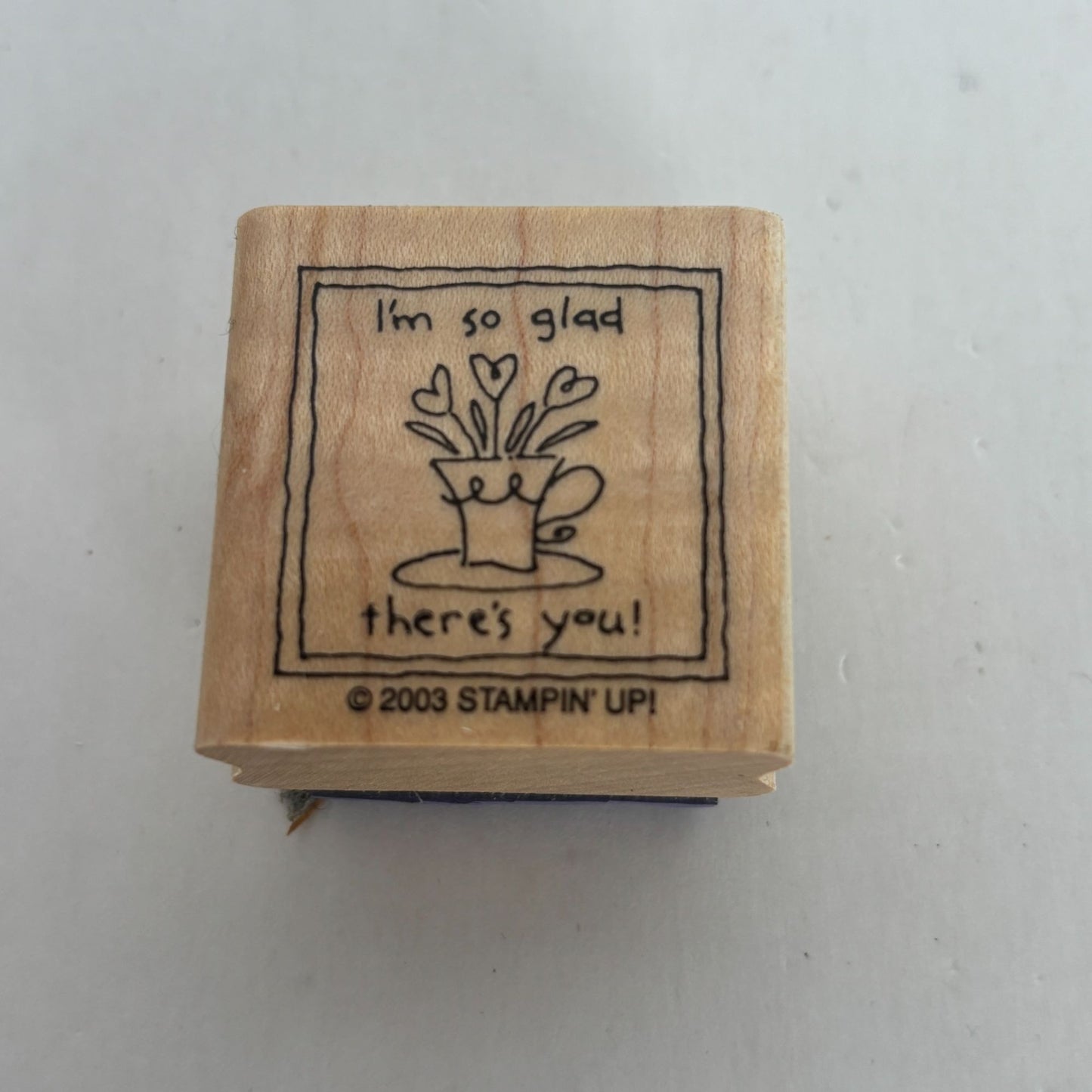 Stampin Up Wood Rubber Stamp Friendship Card Making Words Square Heart Flowers