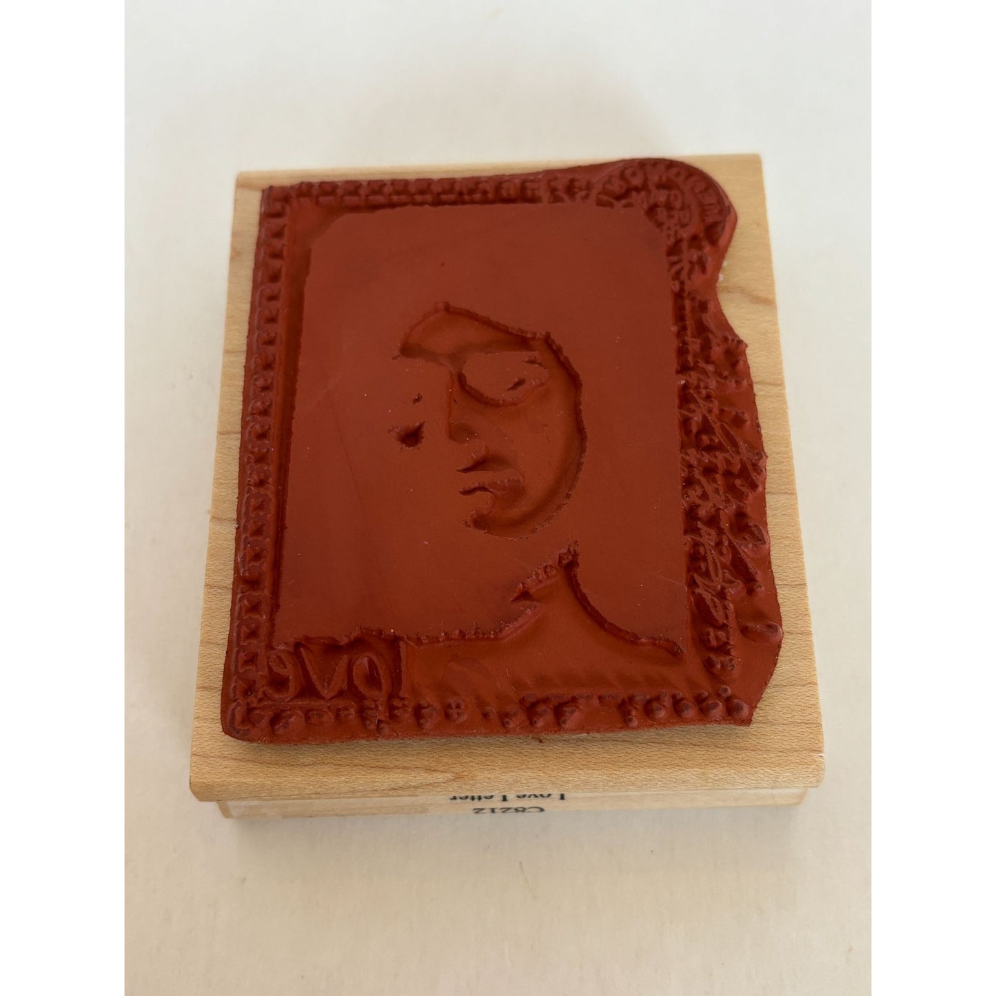 Stampington Rubber Stamp Love Letter Womans Face Silhouette Postmark Card Making