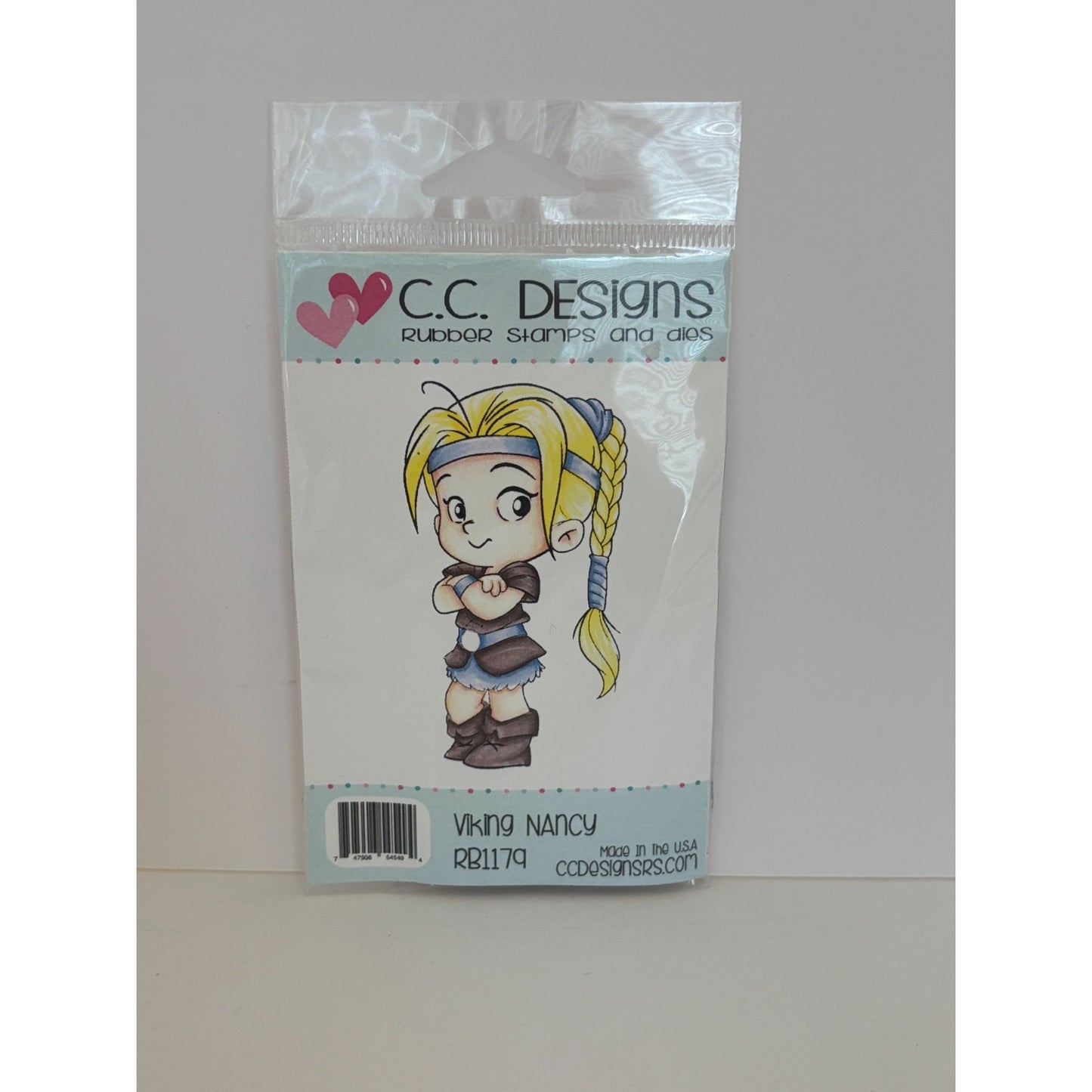 CC Designs Rubber Stamp Viking Nancy Girl Braided Hair Warrior Strong Unmounted