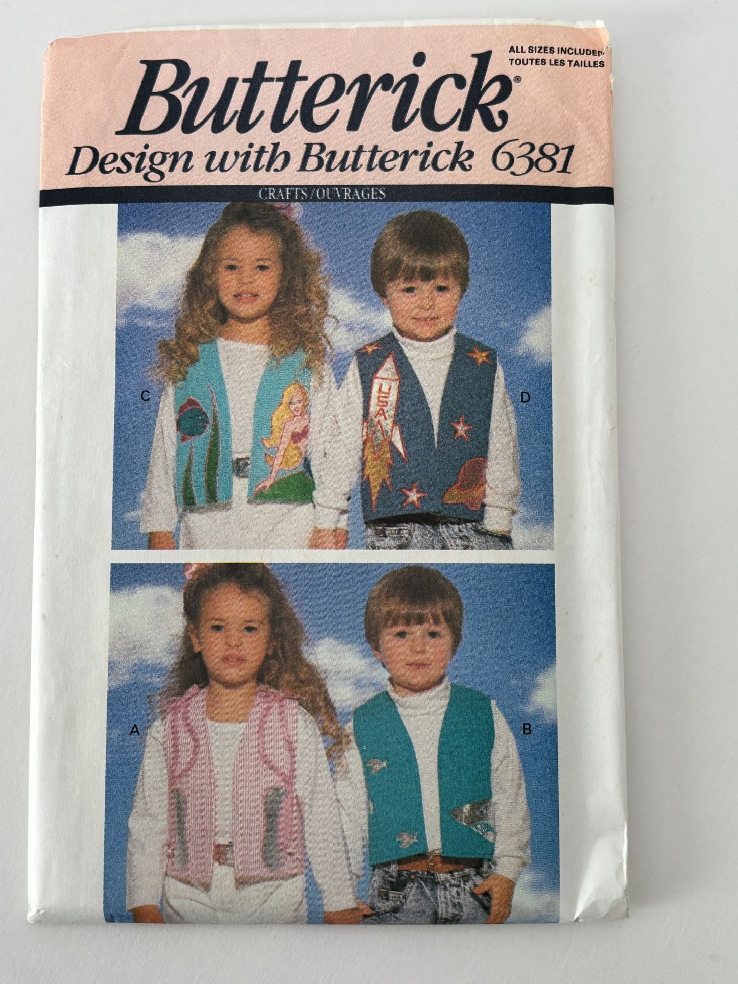 Butterick Sewing Pattern 6381: Toddler's / Children's Vest