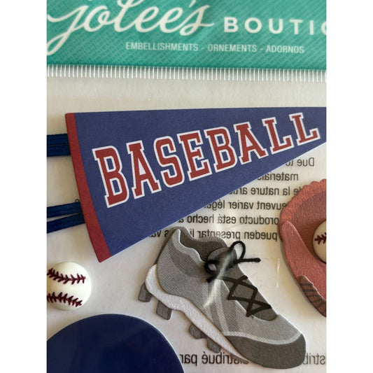 Jolees Boutique Embellishments Baseball Bat Glove Boys Sports Kids Scrapbooking