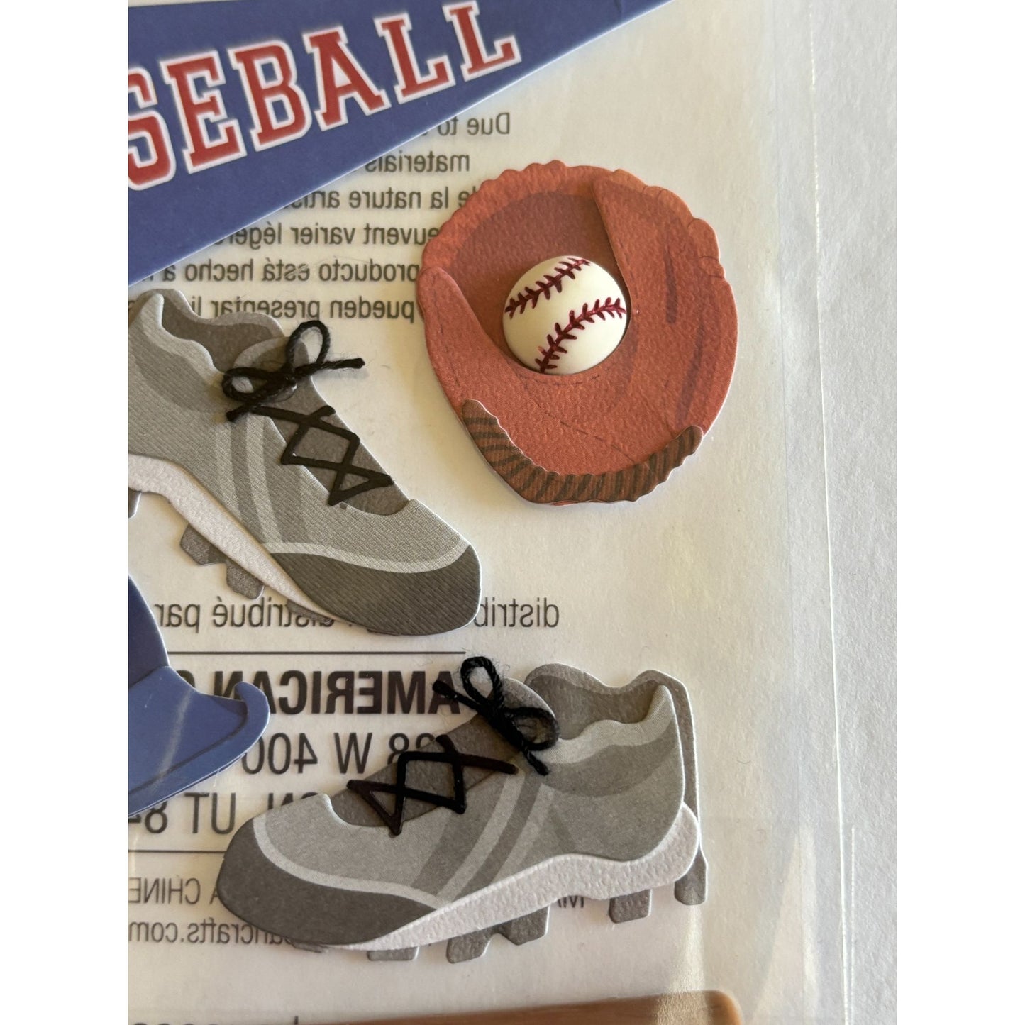 Jolees Boutique Embellishments Baseball Bat Glove Boys Sports Kids Scrapbooking