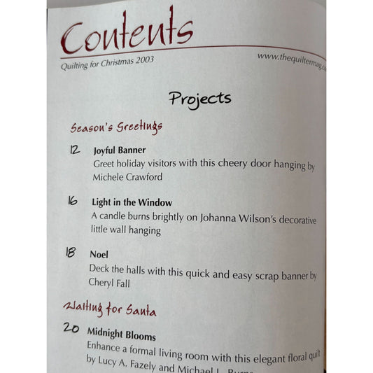 Quilting For Christmas Magazine 2003 Holiday Edition Bed Quilts Quilter Pinwheel