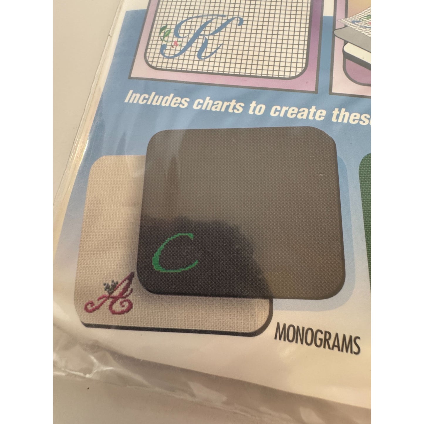 Homecrafters Cross Stitch Computer Mouse Pad Kit Monograms Seasonal Office Decor
