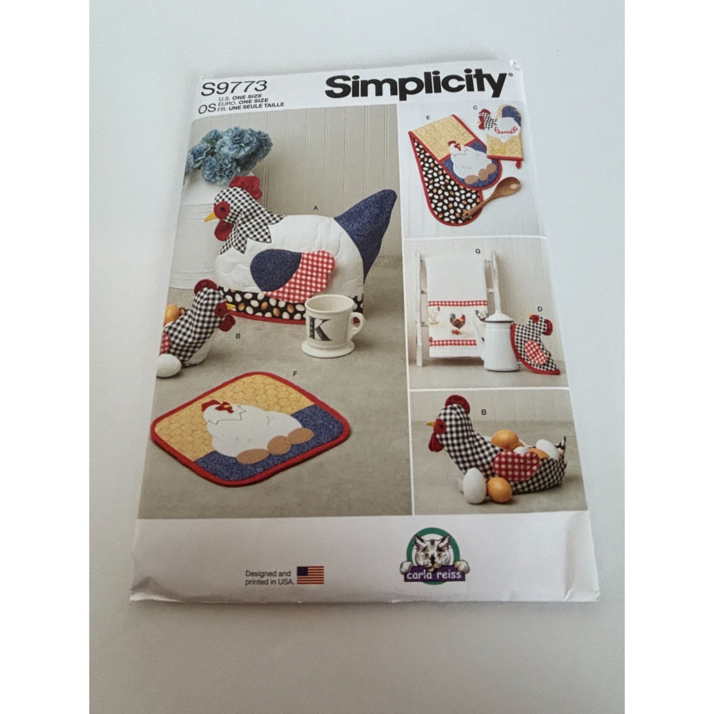 Simplicity Sewing Pattern S9773 Chicken Kitchen Accessories Tea Cozy Dish Towel