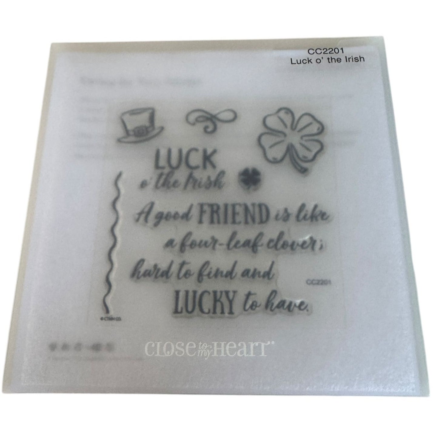 Close To My Heart My Acrylix Acrylic Stamps Luck O The Irish St Patricks Day