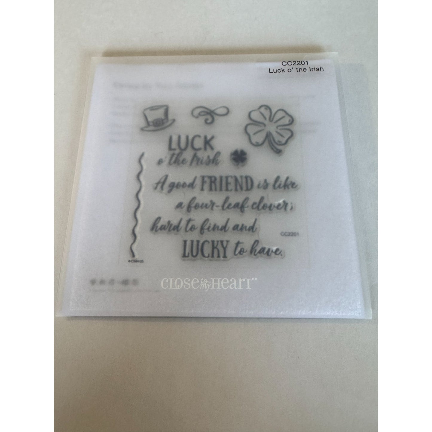 Close To My Heart My Acrylix Acrylic Stamps Luck O The Irish St Patricks Day