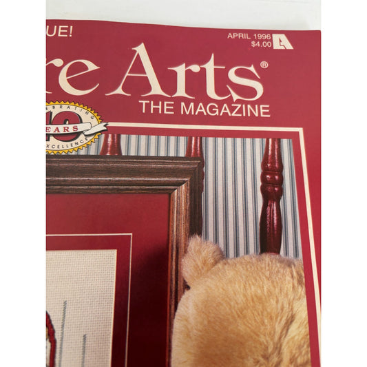 Leisure Arts Magazine April 1996 Cross Stitch Knitting Crochet Homespun Wreaths