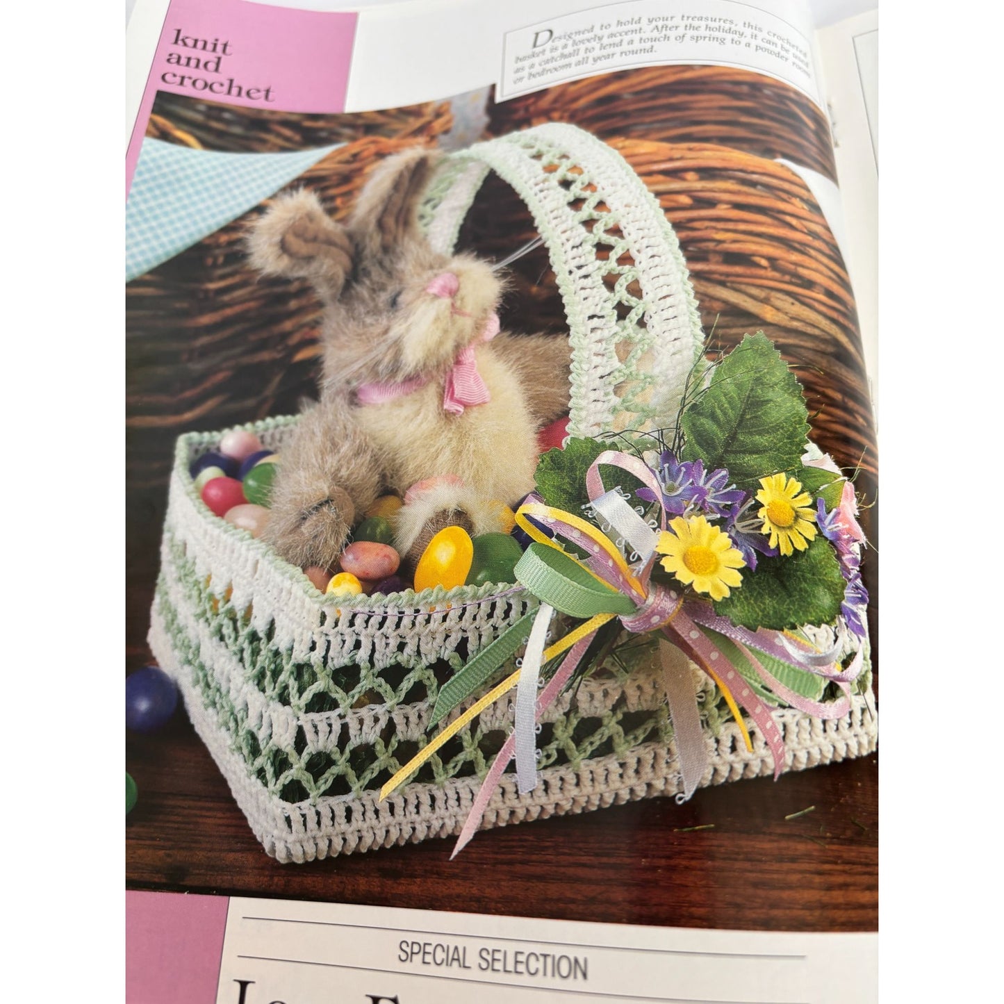Leisure Arts Magazine April 1996 Cross Stitch Knitting Crochet Homespun Wreaths