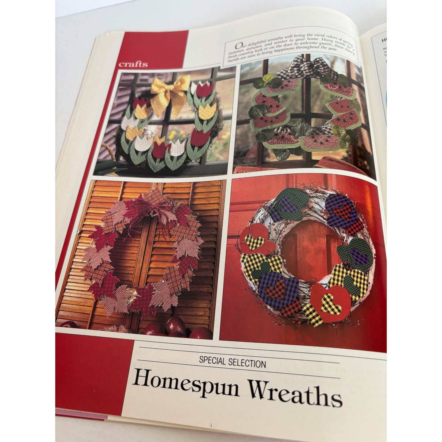 Leisure Arts Magazine April 1996 Cross Stitch Knitting Crochet Homespun Wreaths