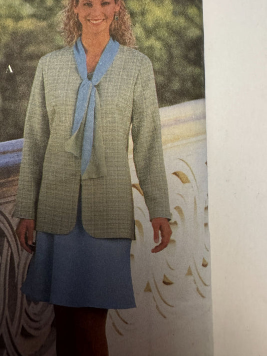 Simplicity Sewing Pattern 7968 Misses Suit Jacket Skirt Pants Scarf 6 8 10 UC