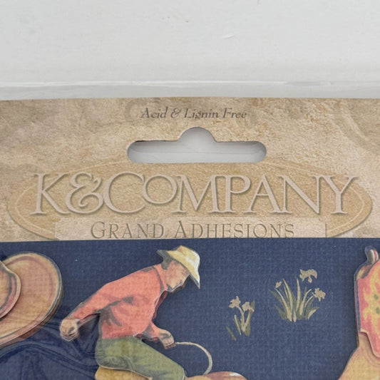 K and Company Cowboy Stickers Western Rodeo Horse Scrapbook 3D Embellishments Boots Hat