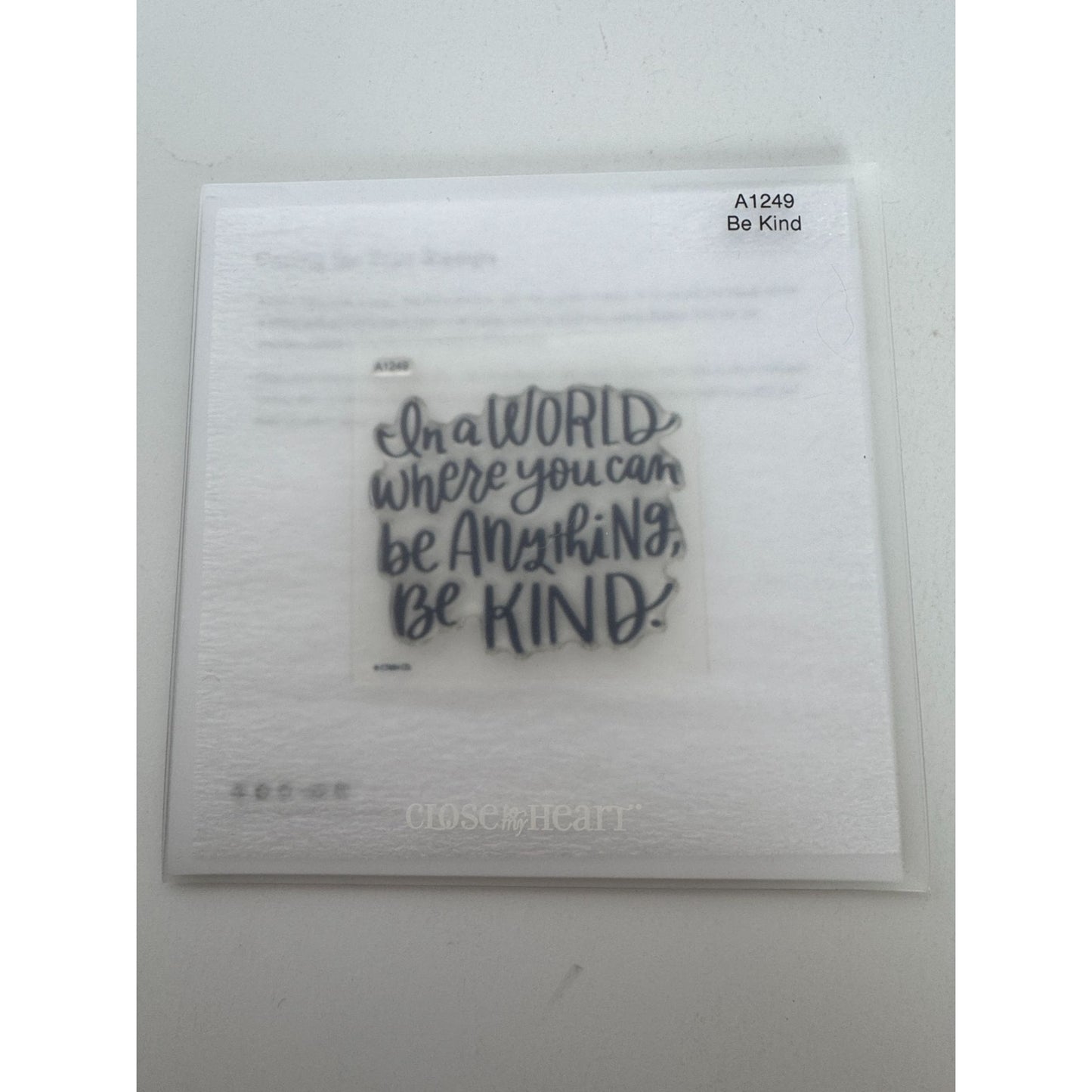 CTMH My Acrylix Acrylic Stamp A1249 Where You Can Be Anything Be Kind Kindness