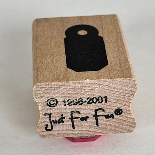Just for Fun Rubber Stamp Gift Tag Label Shape Cardmaking Scrapbooking Small Craft Wooden