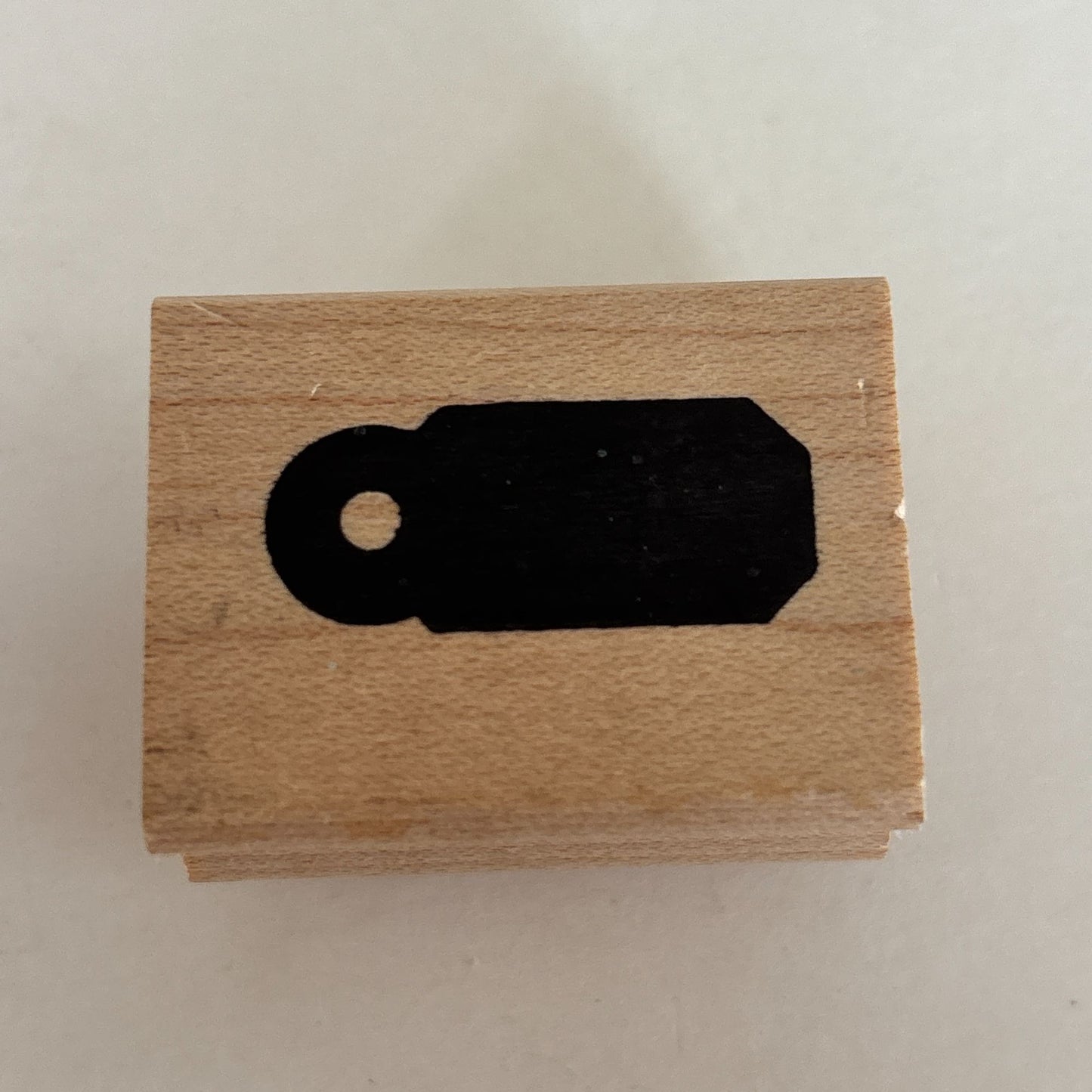 Just for Fun Rubber Stamp Gift Tag Label Shape Cardmaking Scrapbooking Small Craft Wooden