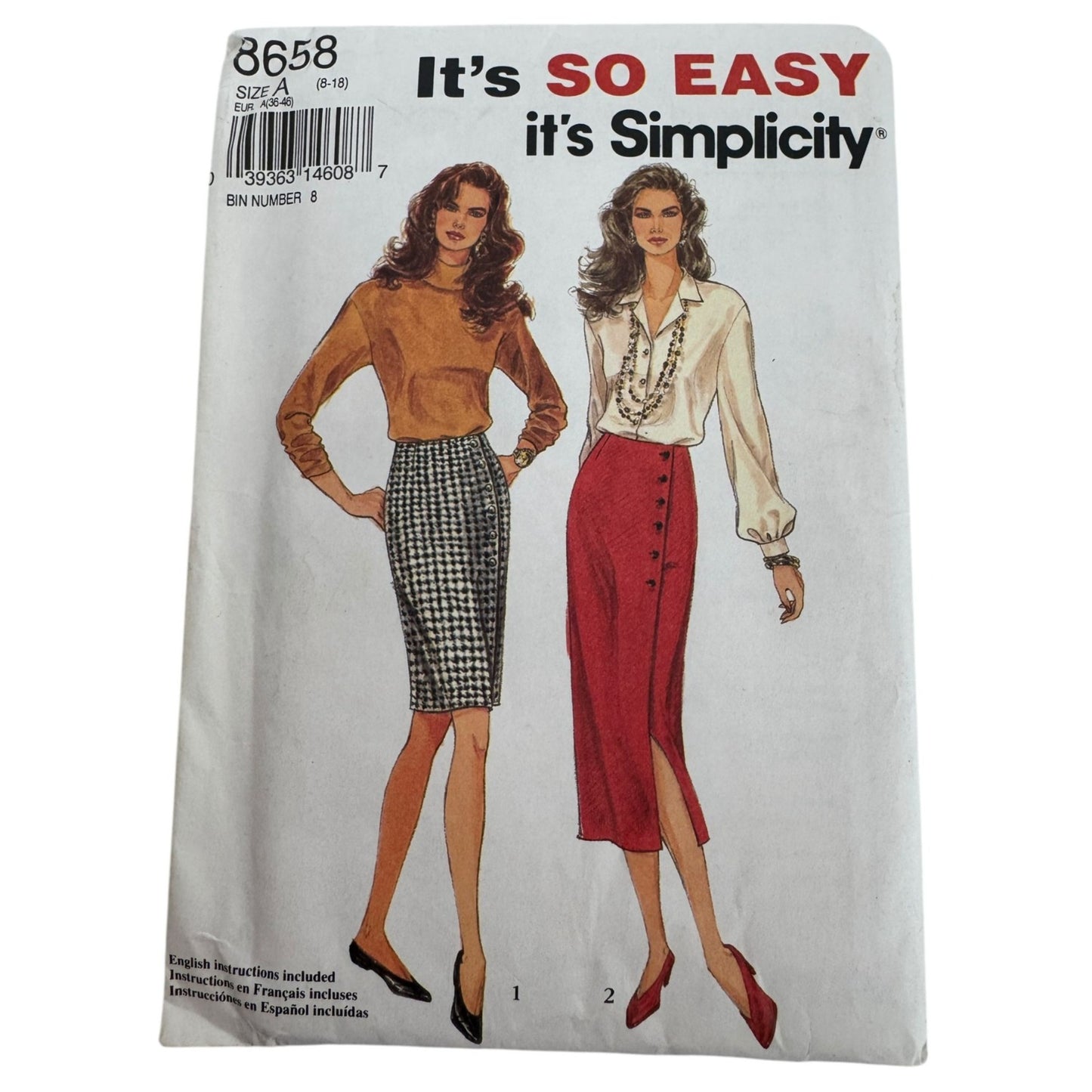 Simplicity Sewing Pattern 8658 Wrap Skirt Two Lengths Work 8 10 12 14 16 18 UC