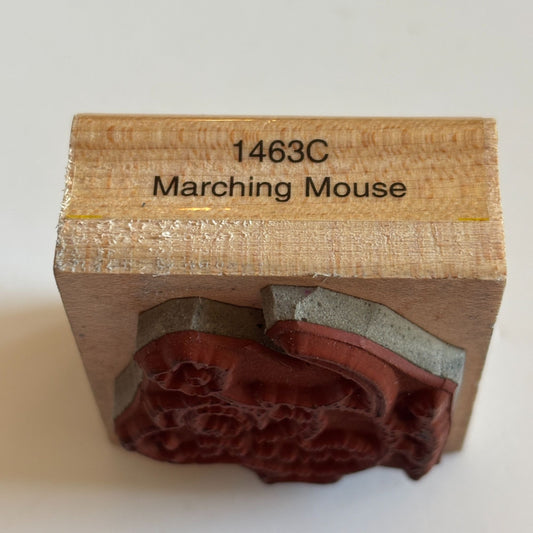 Penny Black Rubber Stamp Marching Mouse Flower Behind Back Love Card Making