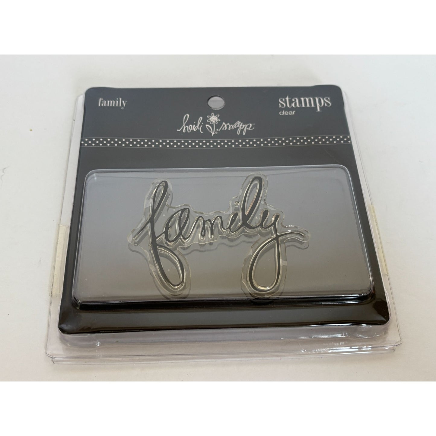Heidi Swapp Clear Stamp Family Cursive Word Relationships Card Making Craft