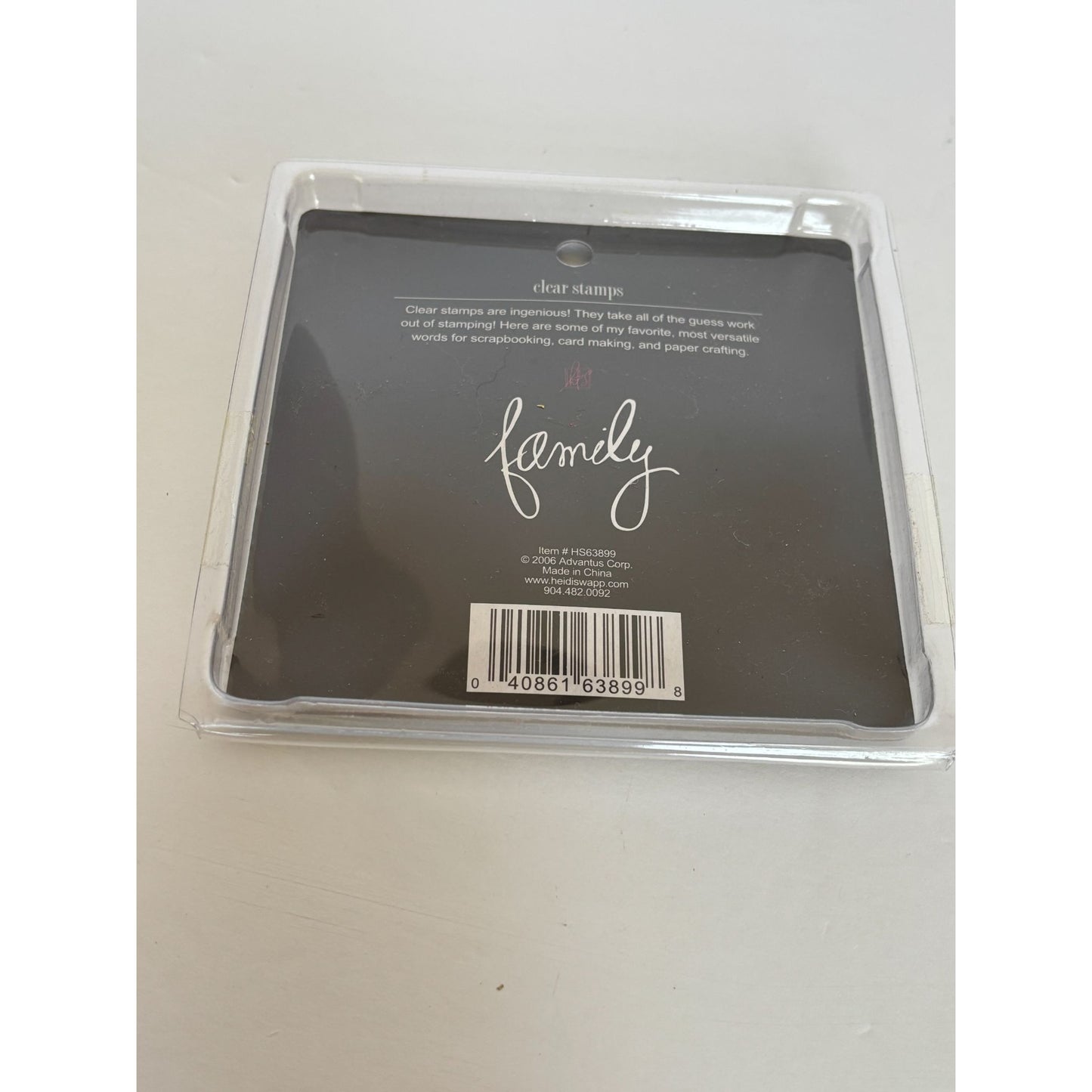 Heidi Swapp Clear Stamp Family Cursive Word Relationships Card Making Craft