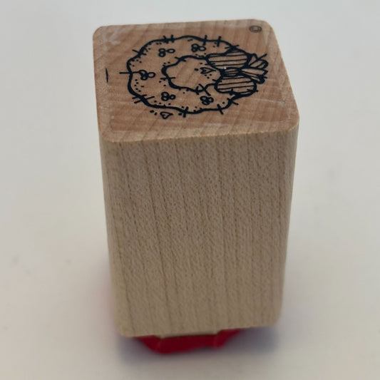 DOTS Rubber Stamp Christmas Wreath Country Patches Gift Tag Card Making 1 Inch