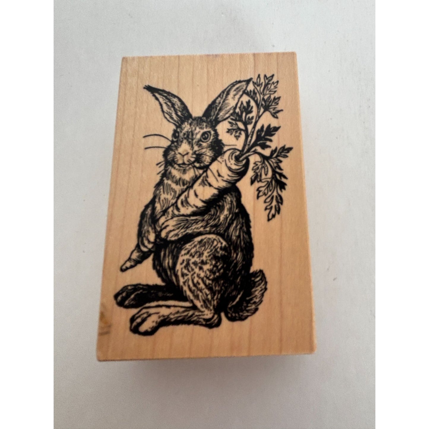 PSX Wood Rubber Stamp Garden Rabbit Carrot Easter Card Making Animal Bunny G1047