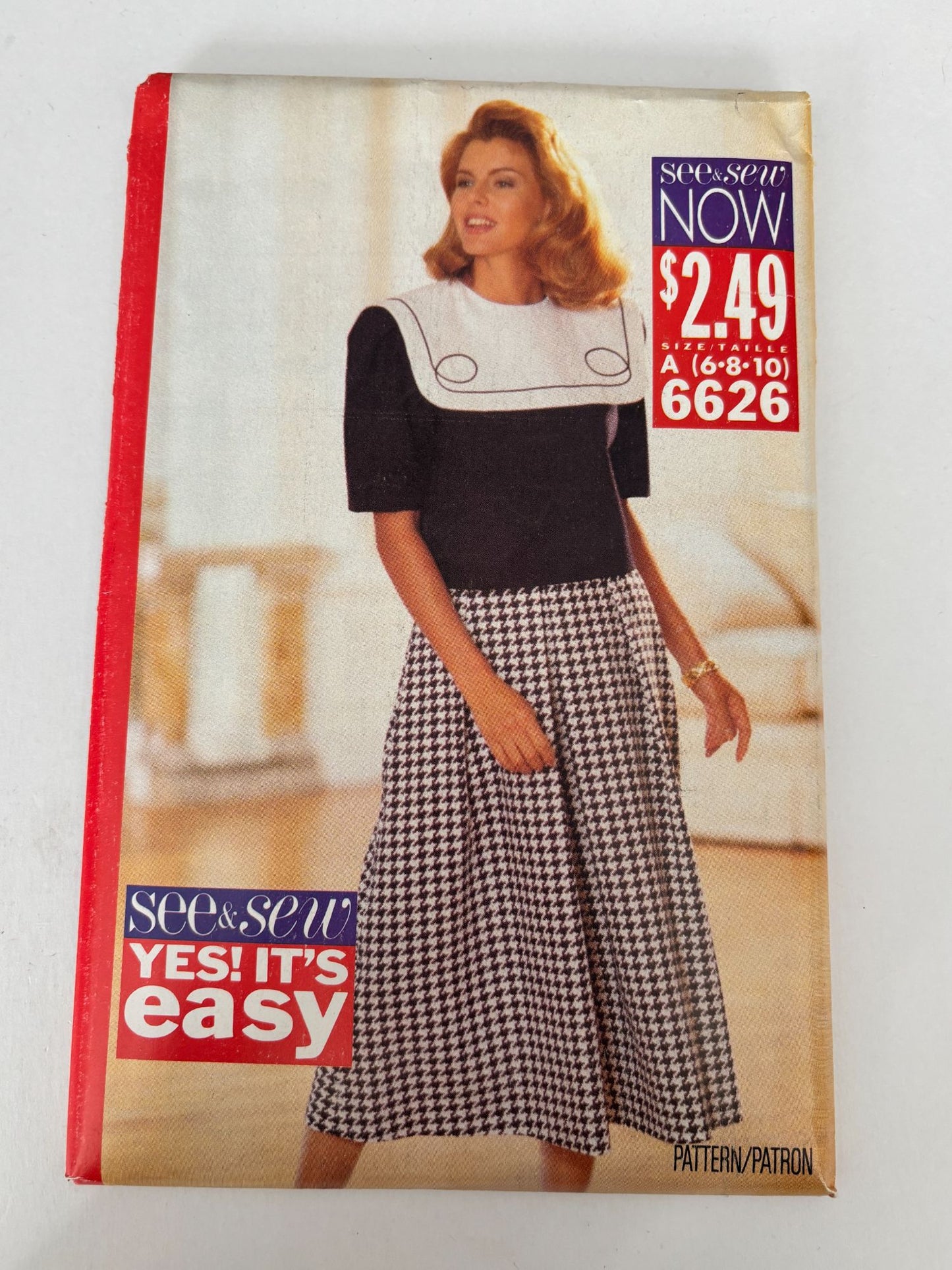 Butterick Sewing Pattern 6626 Top and Split Skirt Work Easy 1990s Uncut 6 8 10
