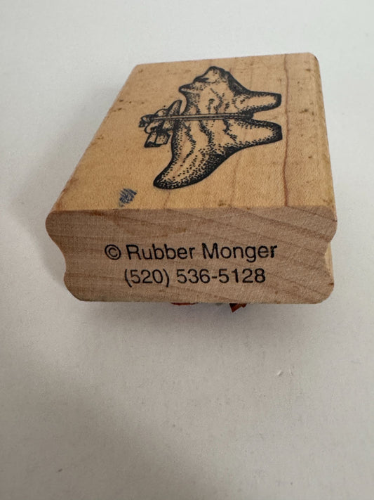 Rubber Monger Stamp Native American Bear Southwestern Symbol Supplies on Back
