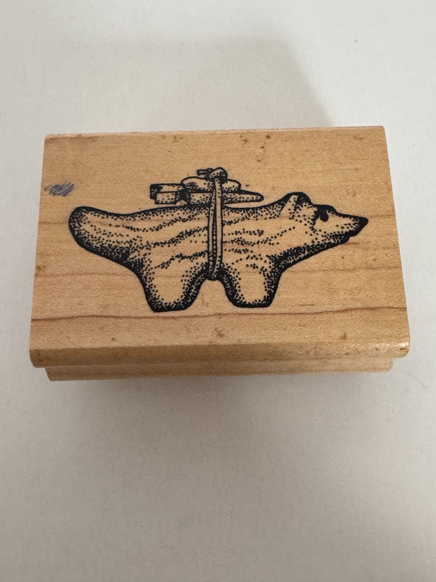 Rubber Monger Stamp Native American Bear Southwestern Symbol Supplies on Back