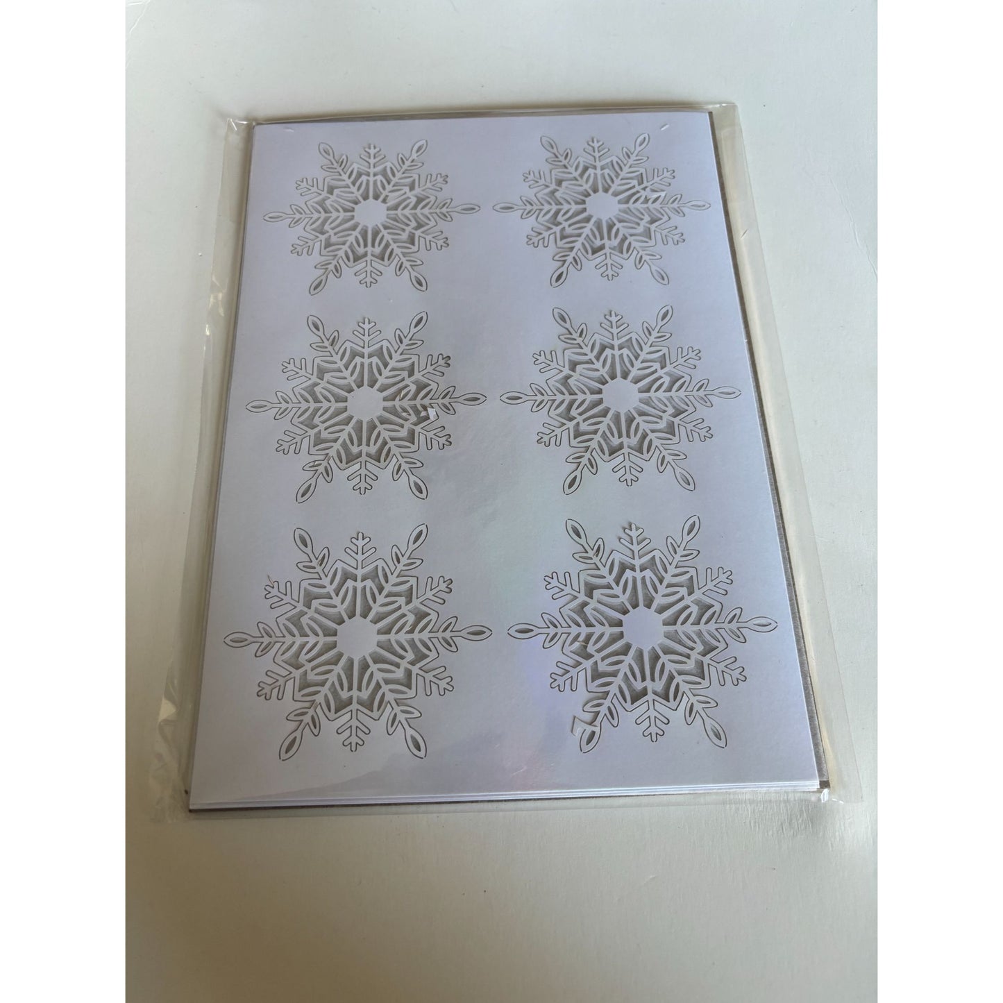 Stampin Up Wonderful Snowflakes Diecut White Iridescent Foil Winter Craft Embellishments Card Making Scrapbook