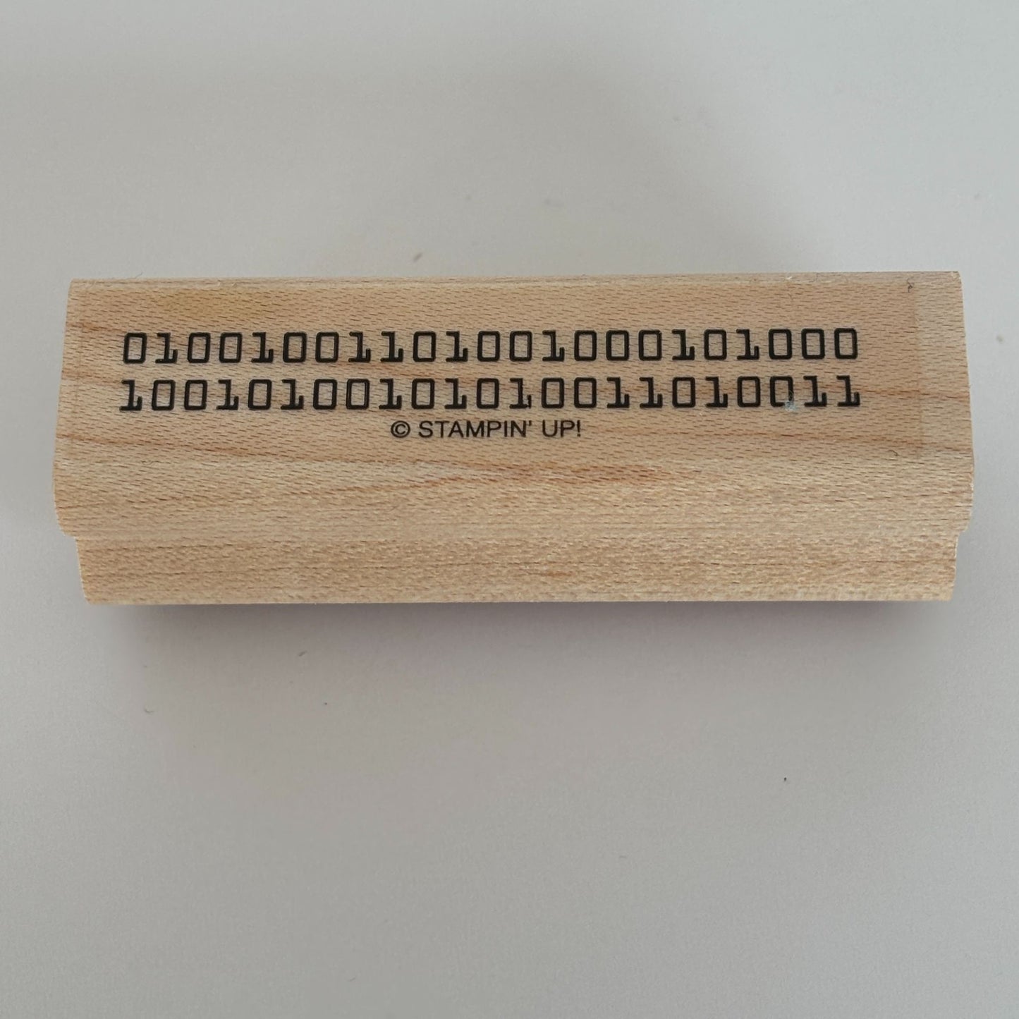 Stampin Up Wood Rubber Stamp Binary Computer Code Numbers Information Technology