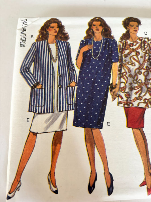 Butterick Classics Sewing Pattern 6719 Maternity Work Suit Jacket Dress 90s 6-12 Uncut