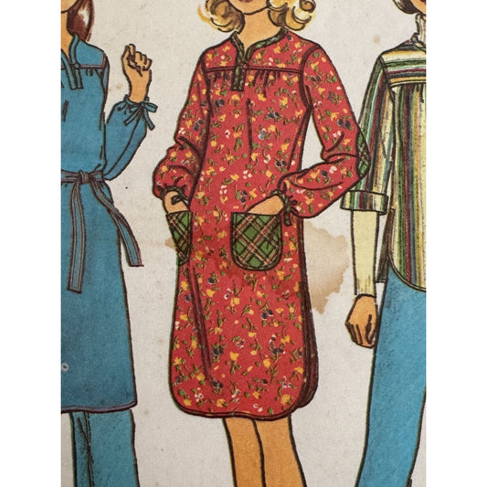 Simplicity Sewing Pattern 7722 Vintage 1970s Juniors Teen Dress Top Large 15/16