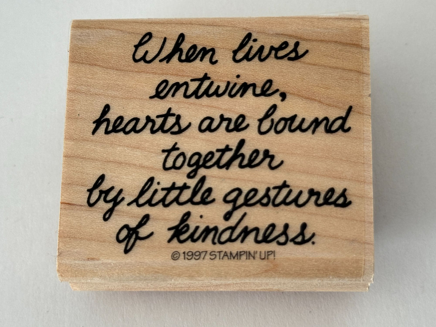 Stampin Up Rubber Stamp When Lives Entwine Kindness Friend Card Making Sentiment
