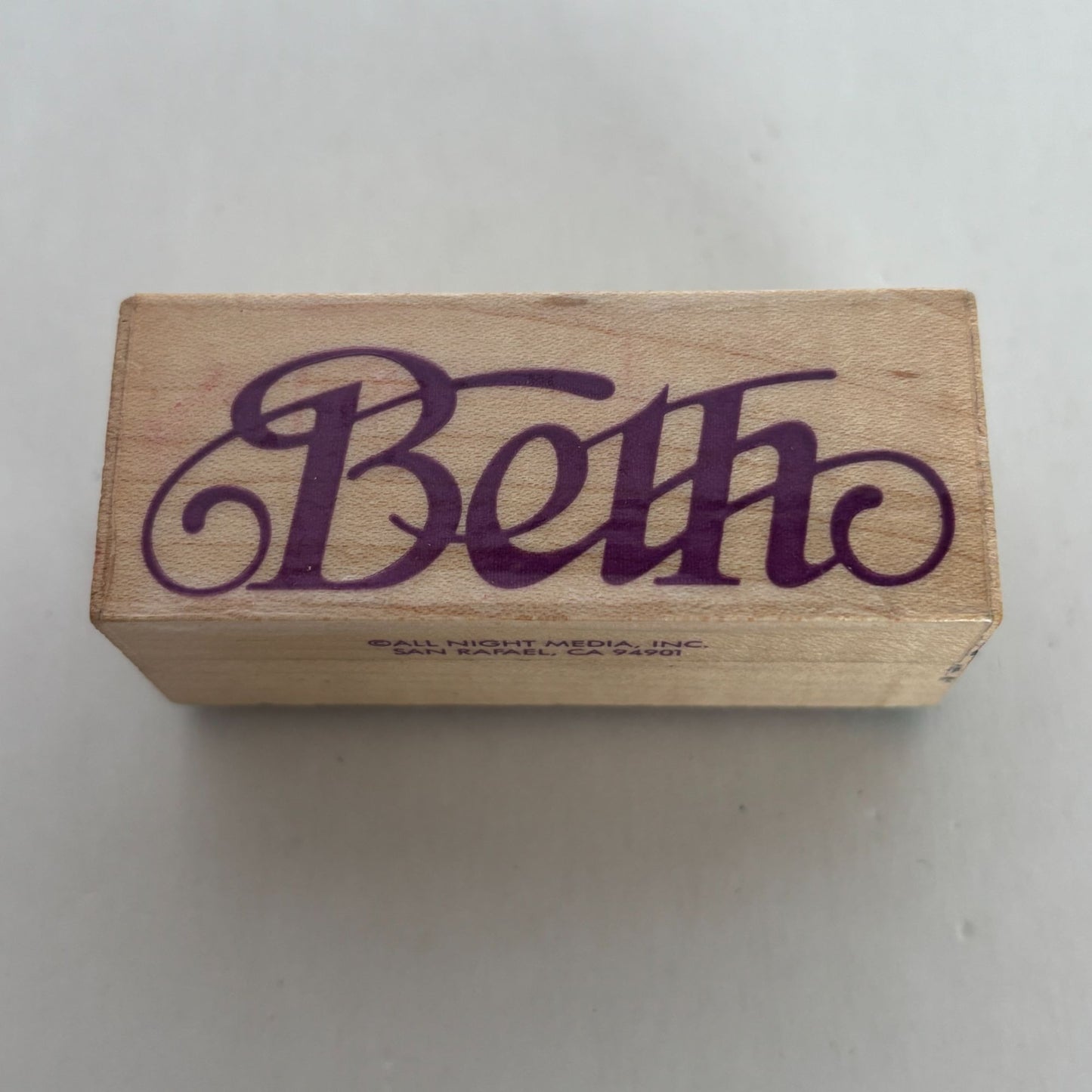 All Night Media Rubber Stamp Beth Name Personalized Decorative Script Writing
