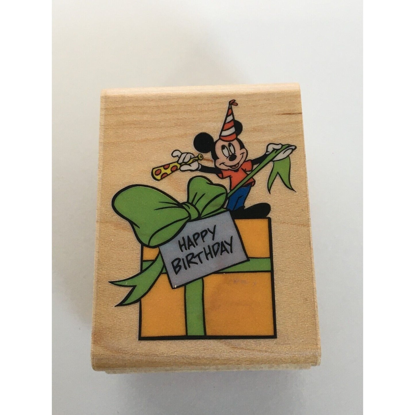 Rubber Stampede Stamp Disney Mickey Mouse Happy Birthday Gift Tag Card Making