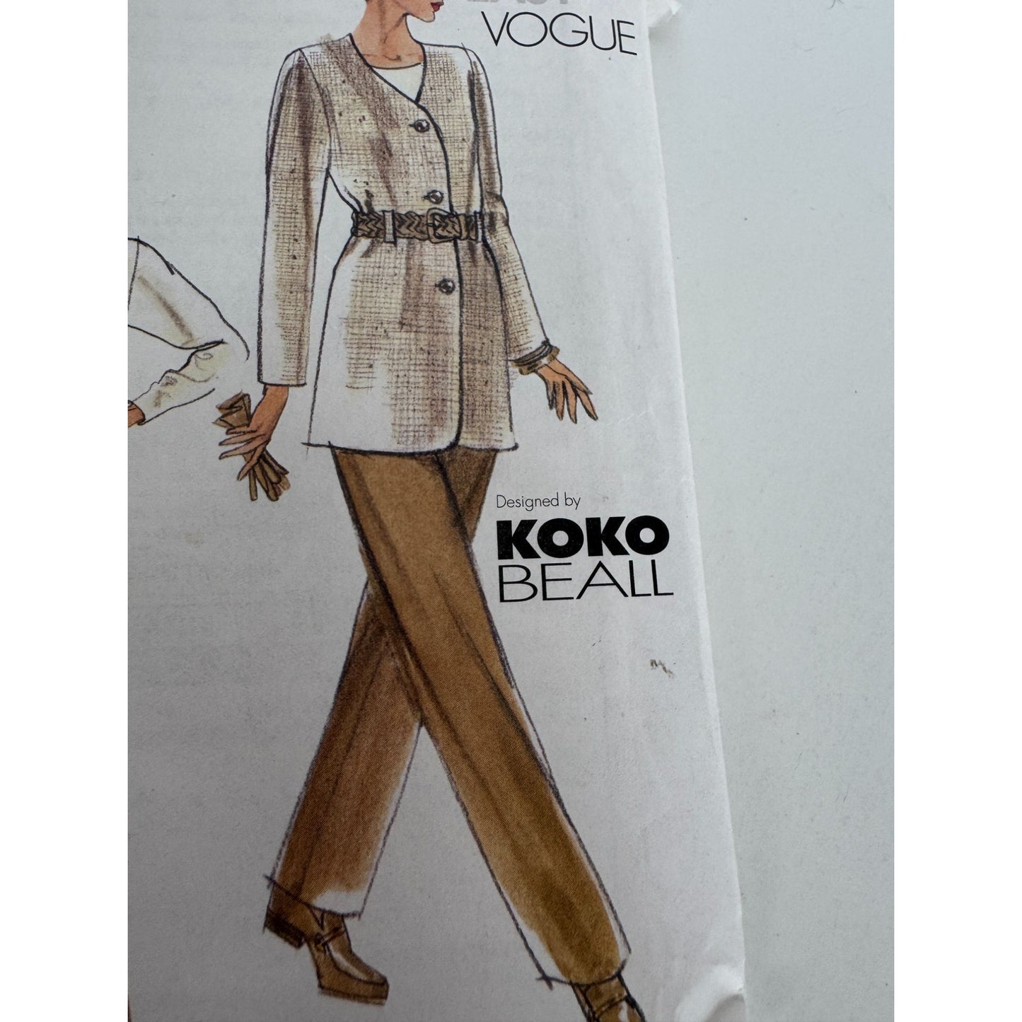 Vogue Sewing Pattern 9898 Misses Jacket Top Pants Work Outfit Size 6 8 10 Uncut