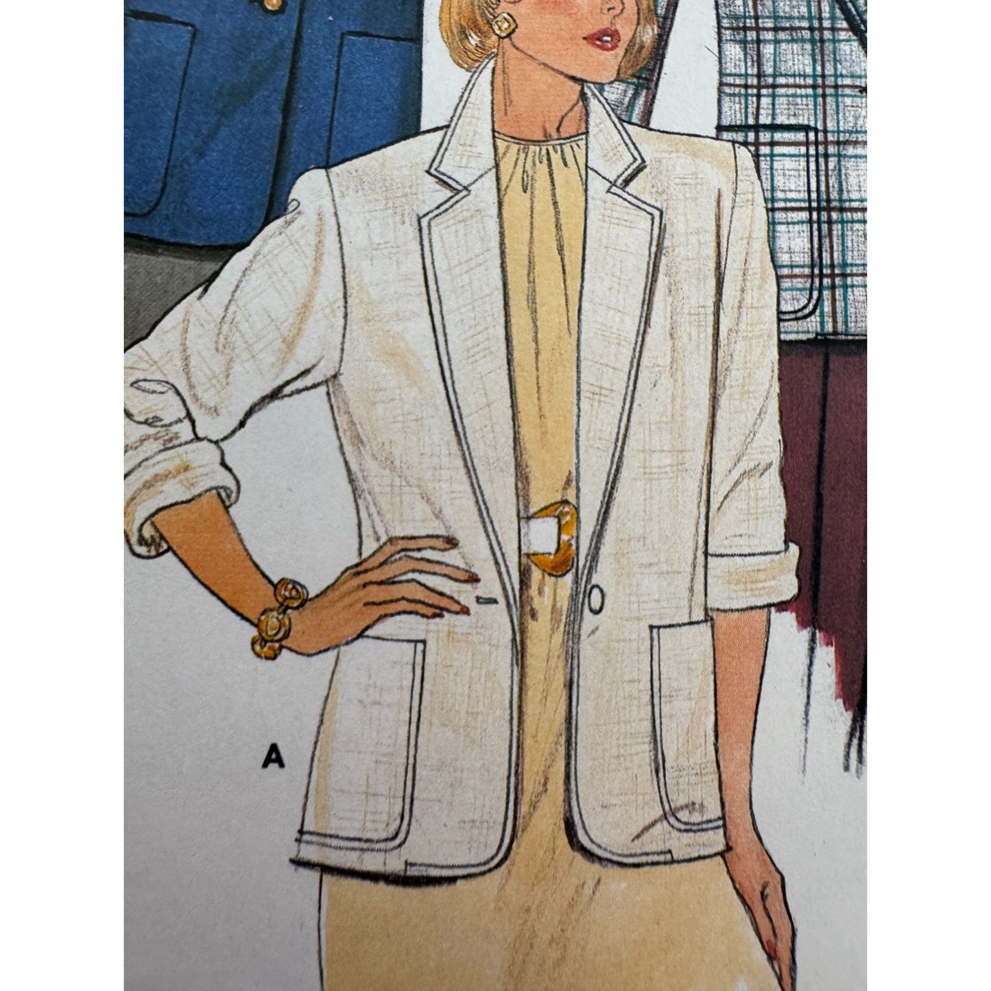 Butterick Sewing Pattern 3066 Blazer Jacket Work 1980s Fall 6 8 10 UC