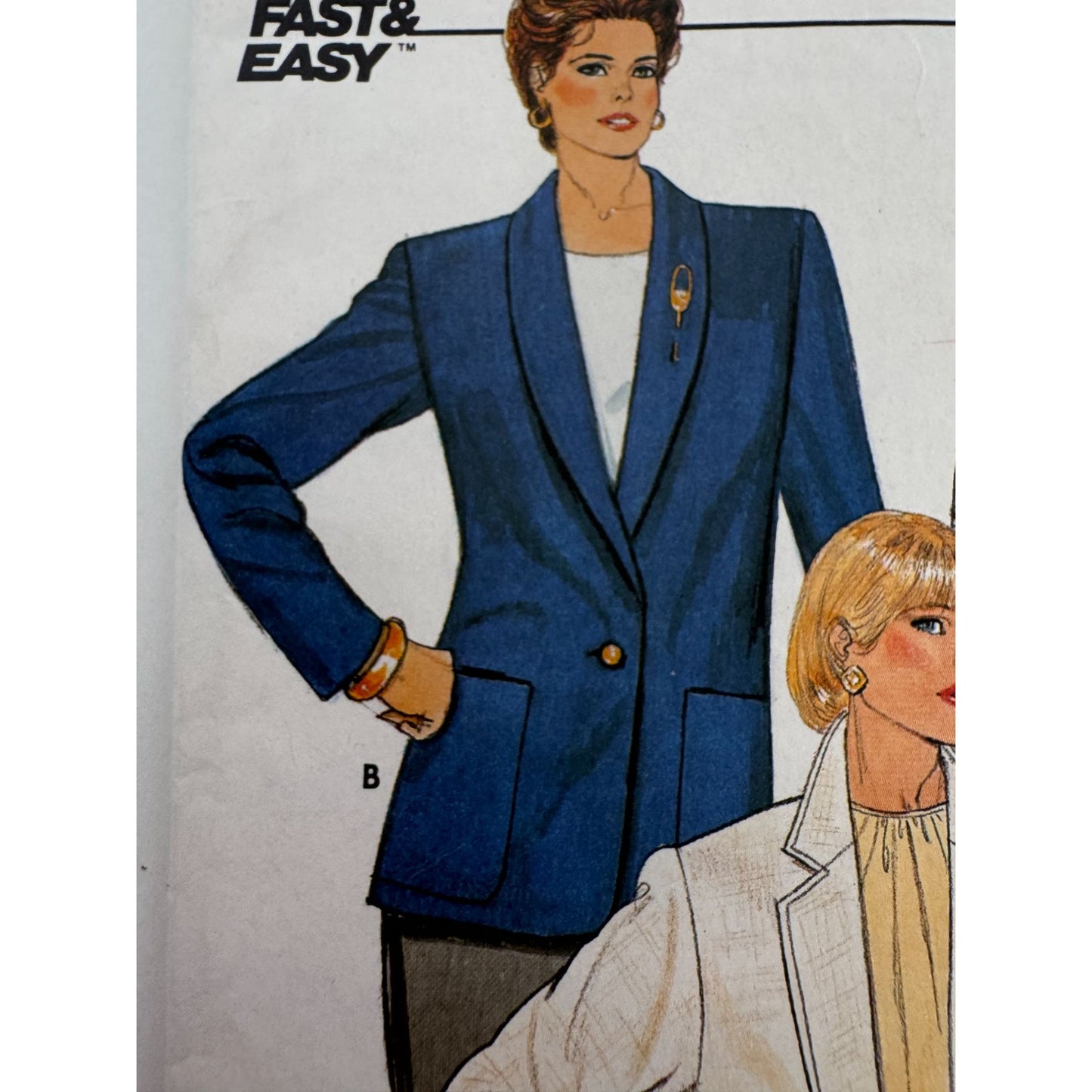 Butterick Sewing Pattern 3066 Blazer Jacket Work 1980s Fall 6 8 10 UC
