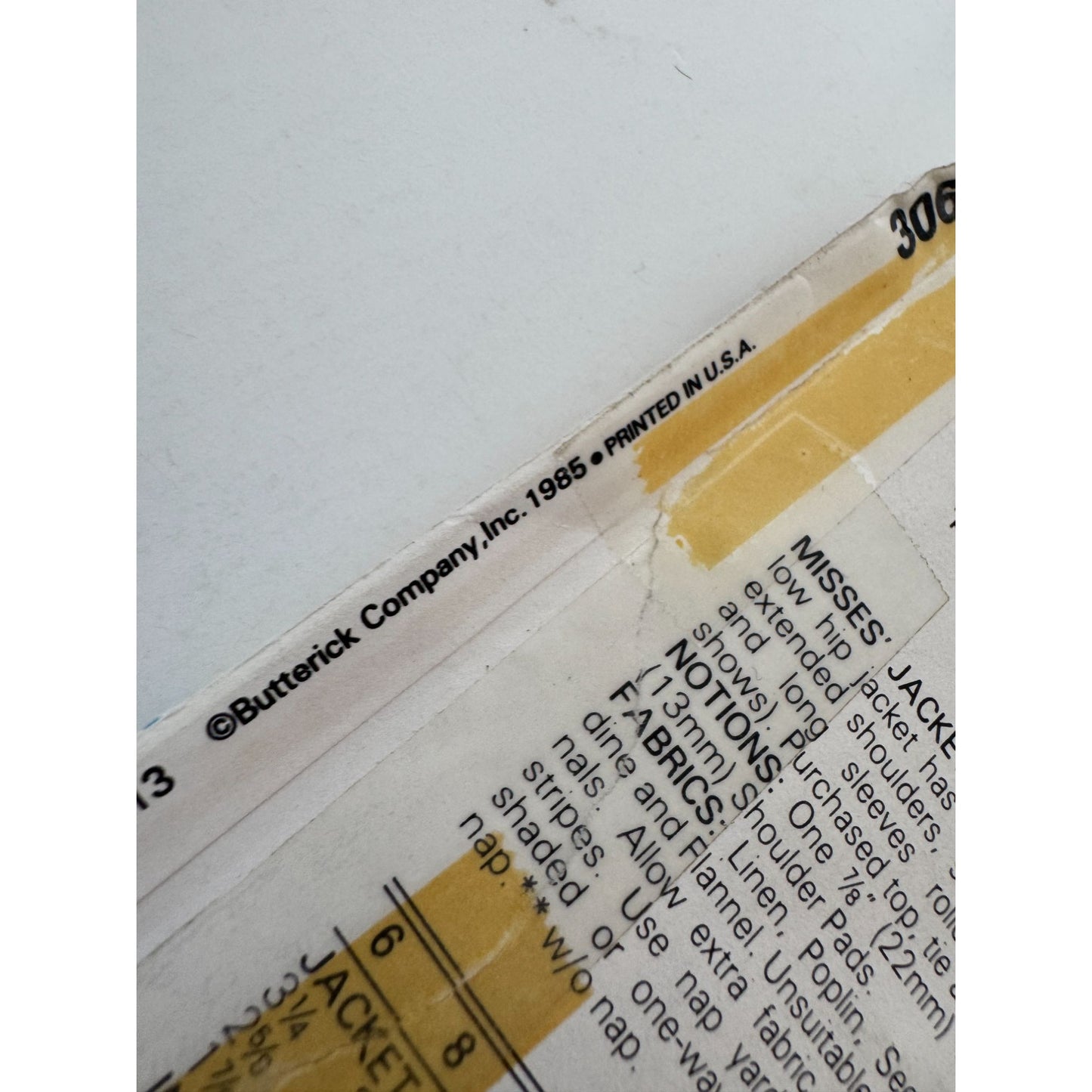 Butterick Sewing Pattern 3066 Blazer Jacket Work 1980s Fall 6 8 10 UC