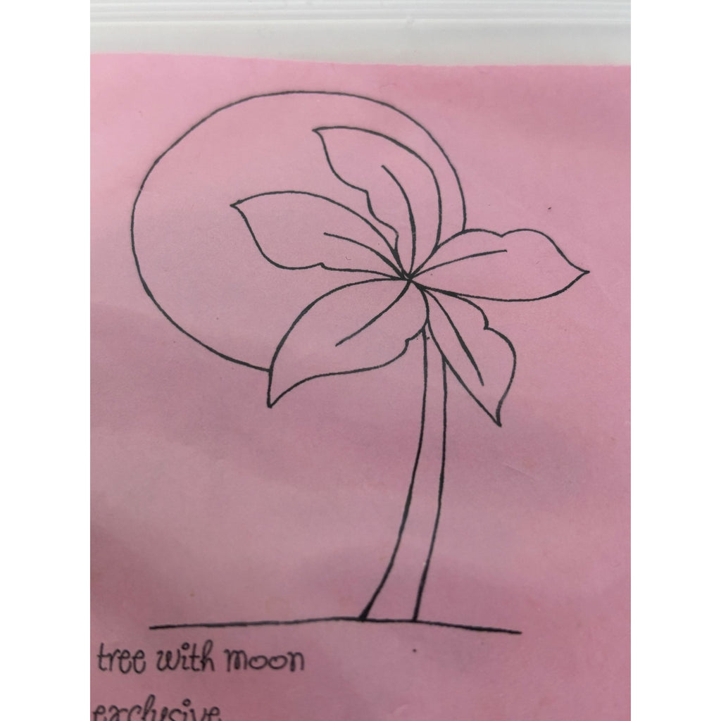 Stamping Bella Rubber Stamp Palm Tree with Moon Beach Summer Vacation Nature